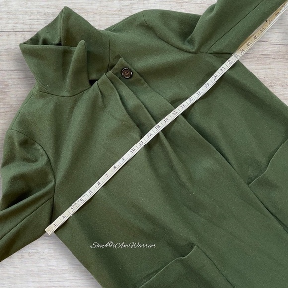J.Crew dark avocado green wool/cashmere pleated cocoon coat shop@iamwarrior - Picture 7 of 10